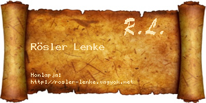 Rösler Lenke névjegykártya