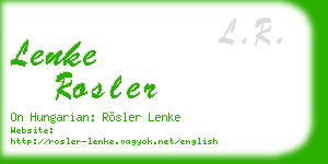 lenke rosler business card